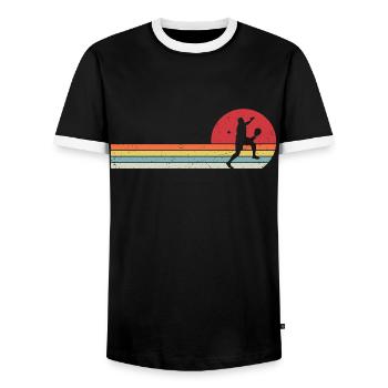 retro padel - T-shirt contrasté Homme - noir/blanc - Devant - AI Model Female 172 light (172cm) & AI Model Male 178 light (178cm)