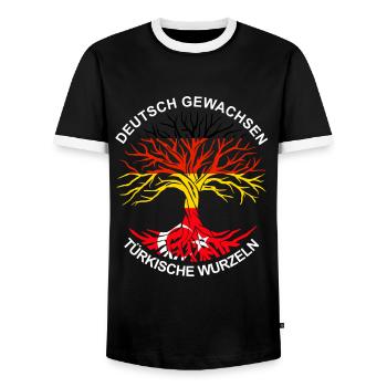 Deutsch Türkisch Deutsch Türke stolz Geschenk - Männer Kontrast-T-Shirt - Schwarz/Weiß - Vorne - AI Model Female 172 light (172cm) & AI Model Male 178 light (178cm)