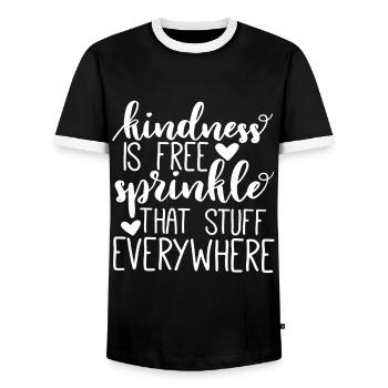 T-shirt de gentillesse - T-shirt contrasté Homme - noir/blanc - Devant - AI Model Female 172 light (172cm) & AI Model Male 178 light (178cm)