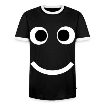 Visage d’enfants Grimace Drôle T-Shirt Monster - T-shirt contrasté Homme - noir/blanc - Devant - AI Model Female 172 light (172cm) & AI Model Male 178 light (178cm)