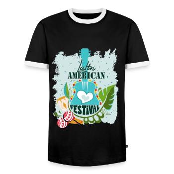 Latin Musik Dance American Festival T-Shirt Gift - Männer Kontrast-T-Shirt - Schwarz/Weiß - Vorne - AI Model Female 172 light (172cm) & AI Model Male 178 light (178cm)