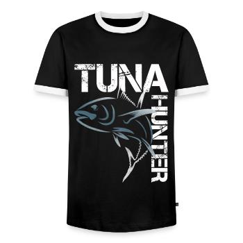 Tuna Hunter - Thunfisch - Männer Kontrast-T-Shirt - Schwarz/Weiß - Vorne - AI Model Female 172 light (172cm) & AI Model Male 178 light (178cm)