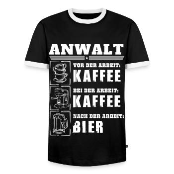 Mon quotidien en tant qu'avocat - T-shirt contrasté Homme - noir/blanc - Devant - AI Model Female 172 light (172cm) & AI Model Male 178 light (178cm)