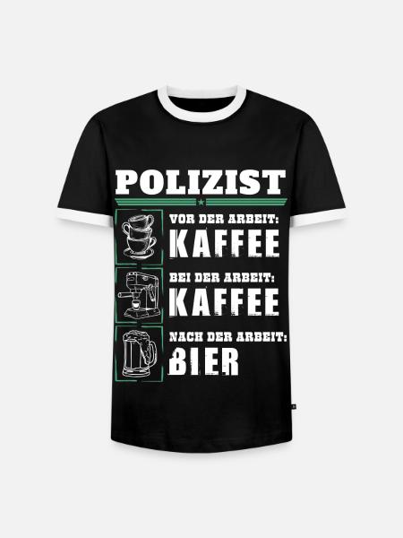 Mon quotidien de policier - T-shirt contrasté Homme - noir/blanc