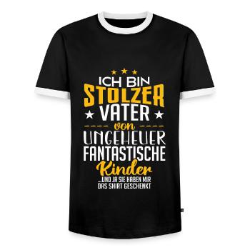 Vater von Ungeheuer fantastische Kinder - Männer Kontrast-T-Shirt - Schwarz/Weiß - Vorne - AI Model Female 172 light (172cm) & AI Model Male 178 light (178cm)