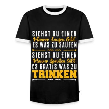 Maurer Tshirt Maurermeister - Männer Kontrast-T-Shirt - Schwarz/Weiß - Vorne - AI Model Female 172 light (172cm) & AI Model Male 178 light (178cm)