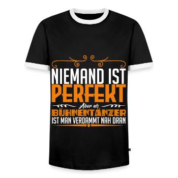 Bühnentänzer Beruf Geschenk - Männer Kontrast-T-Shirt - Schwarz/Weiß - Vorne - AI Model Female 172 light (172cm) & AI Model Male 178 light (178cm)
