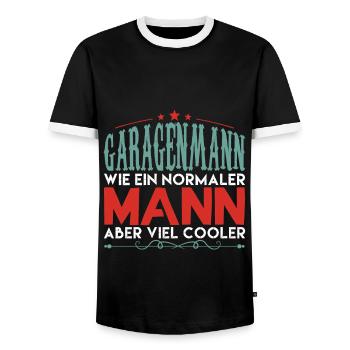 Valentines Garagenmann Mechaniker - Männer Kontrast-T-Shirt - Schwarz/Weiß - Vorne - AI Model Female 172 light (172cm) & AI Model Male 178 light (178cm)