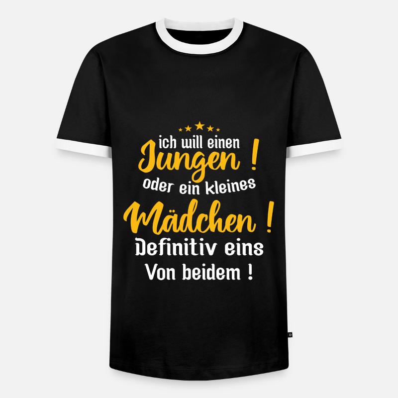 Kleiner Junge | ich will einen jungen oder ein - Männer Kontrast-T-Shirt - Schwarz/Weiß