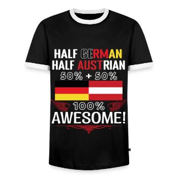 Mi-allemand, mi-autrichien - T-shirt contrasté Homme - noir/blanc - Devant - AI Model Female 172 light (172cm) & AI Model Male 178 light (178cm)