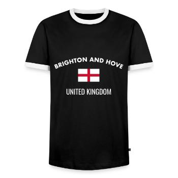 Brighton And Hove England Englische Flagge - Männer Kontrast-T-Shirt - Schwarz/Weiß - Vorne - AI Model Female 172 light (172cm) & AI Model Male 178 light (178cm)