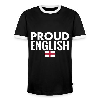 Proud English English Flag England - Men's Ringer Shirt - black/white - Front - AI Model Female 172 light (172cm) & AI Model Male 178 light (178cm)