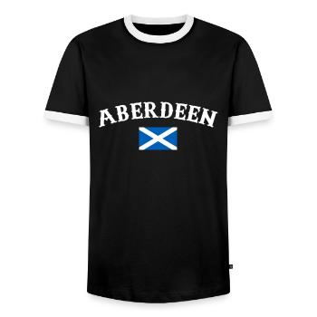 Aberdeen Ecosse Ecosse Drapeau Ecossais Ecosse - T-shirt contrasté Homme - noir/blanc - Devant - AI Model Female 172 light (172cm) & AI Model Male 178 light (178cm)