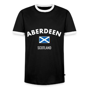 Aberdeen Ecosse Ecosse Drapeau Ecossais Ecosse - T-shirt contrasté Homme - noir/blanc - Devant - AI Model Female 172 light (172cm) & AI Model Male 178 light (178cm)