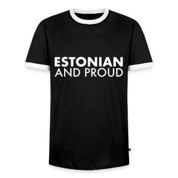 Estonian And Proud Estland Estnische Este - Männer Kontrast-T-Shirt - Schwarz/Weiß - Vorne - AI Model Female 172 light (172cm) & AI Model Male 178 light (178cm)