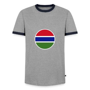 Gambie Drapeau gambien Gambier - T-shirt contrasté Homme - gris/marine  - Devant - AI Model Female 172 light (172cm) & AI Model Male 178 light (178cm)