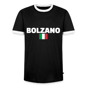 Bolzano Italy Italian Flag Italian - Men's Ringer Shirt - black/white - Front - AI Model Female 172 light (172cm) & AI Model Male 178 light (178cm)