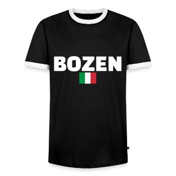 Bolzano Italy Italian Flag Italian - Men's Ringer Shirt - black/white - Front - AI Model Female 172 light (172cm) & AI Model Male 178 light (178cm)