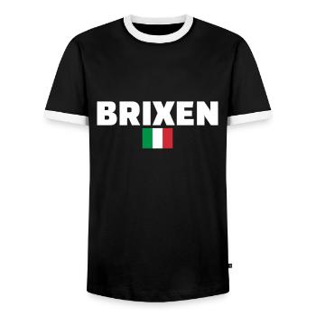 Brixen Italy Italian flag Italian - Men's Ringer Shirt - black/white - Front - AI Model Female 172 light (172cm) & AI Model Male 178 light (178cm)