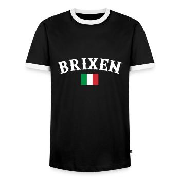 Brixen Italy Italian flag Italian - Men's Ringer Shirt - black/white - Front - AI Model Female 172 light (172cm) & AI Model Male 178 light (178cm)