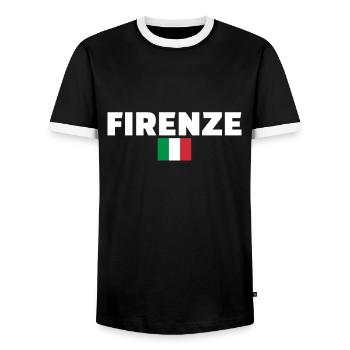 Firenze Italien Italienische Flagge Italiener - Männer Kontrast-T-Shirt - Schwarz/Weiß - Vorne - AI Model Female 172 light (172cm) & AI Model Male 178 light (178cm)