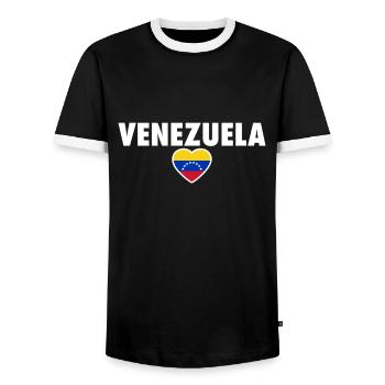 Venezuela Venezuelan Flag Venezuelans - Men's Ringer Shirt - black/white - Front - AI Model Female 172 light (172cm) & AI Model Male 178 light (178cm)