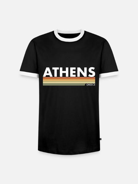 Athènes Grèce Grec Grec - T-shirt contrasté Homme - noir/blanc