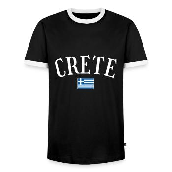 Crète Grèce Drapeau grec Grec - T-shirt contrasté Homme - noir/blanc - Devant - AI Model Female 172 light (172cm) & AI Model Male 178 light (178cm)