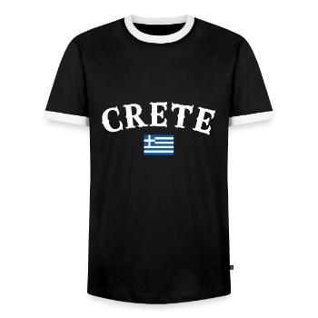 Crete Greece Greek Flag Greek - Men's Ringer Shirt - black/white - Front - AI Model Female 172 light (172cm) & AI Model Male 178 light (178cm)