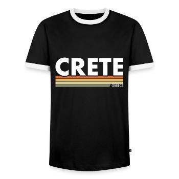 Crete Greece Greek Greek - Men's Ringer Shirt - black/white - Front - AI Model Female 172 light (172cm) & AI Model Male 178 light (178cm)