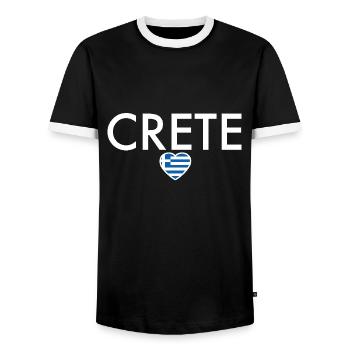 Crète Grèce Drapeau grec Grec - T-shirt contrasté Homme - noir/blanc - Devant - AI Model Female 172 light (172cm) & AI Model Male 178 light (178cm)