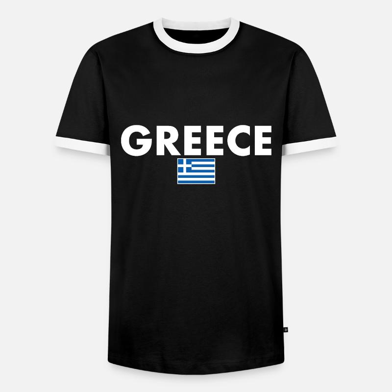 Grèce Grèce Drapeau grec Grec - T-shirt contrasté Homme - noir/blanc
