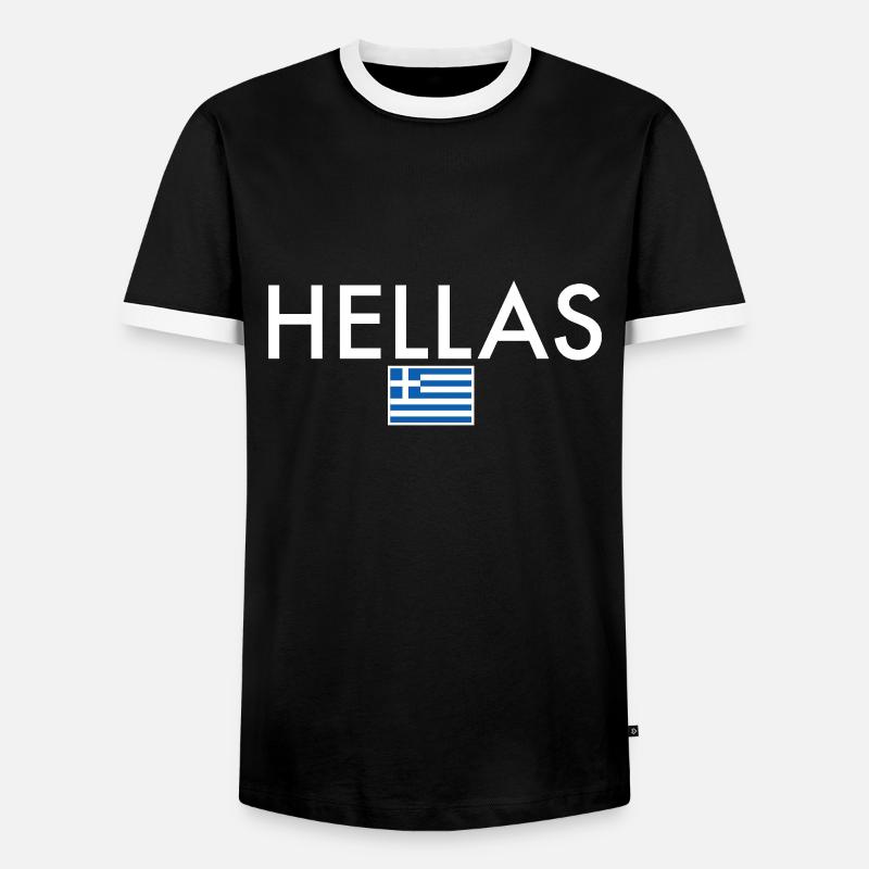 Hellas Grèce Drapeau grec Grec - T-shirt contrasté Homme - noir/blanc