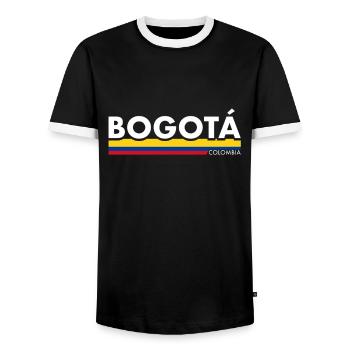 Bogotá Colombia Colombia Colombian flag - Men's Ringer Shirt - black/white - Front - AI Model Female 172 light (172cm) & AI Model Male 178 light (178cm)