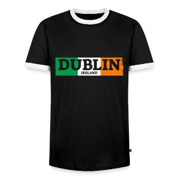 Dublin Ireland Ireland Irish Flag Proud Irishman - Men's Ringer Shirt - black/white - Front - AI Model Female 172 light (172cm) & AI Model Male 178 light (178cm)