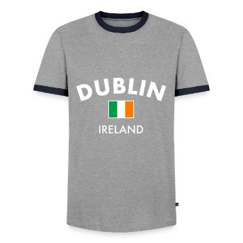 Dublin Ireland Irland Irische Flagge Stolzer Ire - Männer Kontrast-T-Shirt - Grau/Navy  - Vorne - AI Model Female 172 light (172cm) & AI Model Male 178 light (178cm)