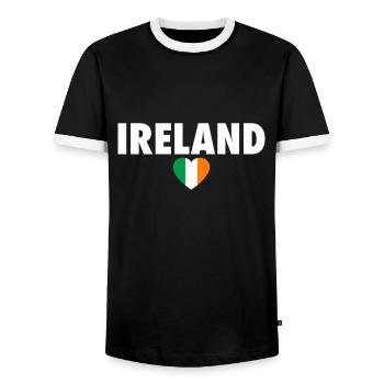 Ireland Ireland Irish Flag Proud Irishman - Men's Ringer Shirt - black/white - Front - AI Model Female 172 light (172cm) & AI Model Male 178 light (178cm)