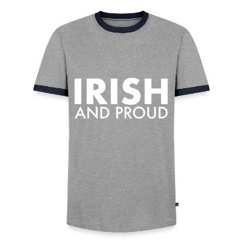 Irish And Proud Irland Irische Stolzer Ire - Männer Kontrast-T-Shirt - Grau/Navy  - Vorne - AI Model Female 172 light (172cm) & AI Model Male 178 light (178cm)