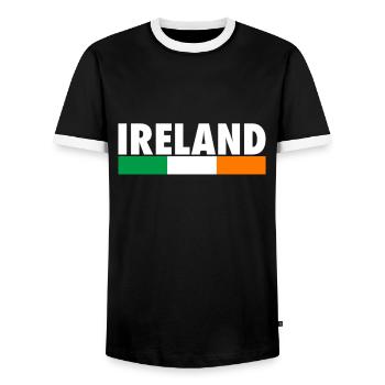 Ireland Ireland Irish Flag Proud Irishman - Men's Ringer Shirt - black/white - Front - AI Model Female 172 light (172cm) & AI Model Male 178 light (178cm)