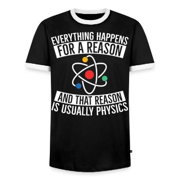 Grund der Physik - Männer Kontrast-T-Shirt - Schwarz/Weiß - Vorne - AI Model Female 172 light (172cm) & AI Model Male 178 light (178cm)