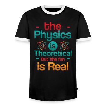 Theoretische Physik - Männer Kontrast-T-Shirt - Schwarz/Weiß - Vorne - AI Model Female 172 light (172cm) & AI Model Male 178 light (178cm)