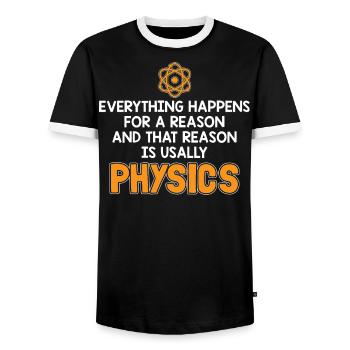 Physikgesetz - Männer Kontrast-T-Shirt - Schwarz/Weiß - Vorne - AI Model Female 172 light (172cm) & AI Model Male 178 light (178cm)