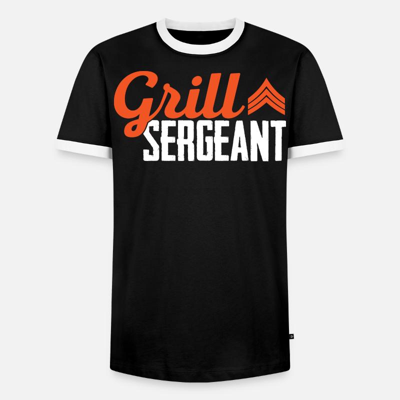Grill Sergeant - Männer Kontrast-T-Shirt - Schwarz/Weiß