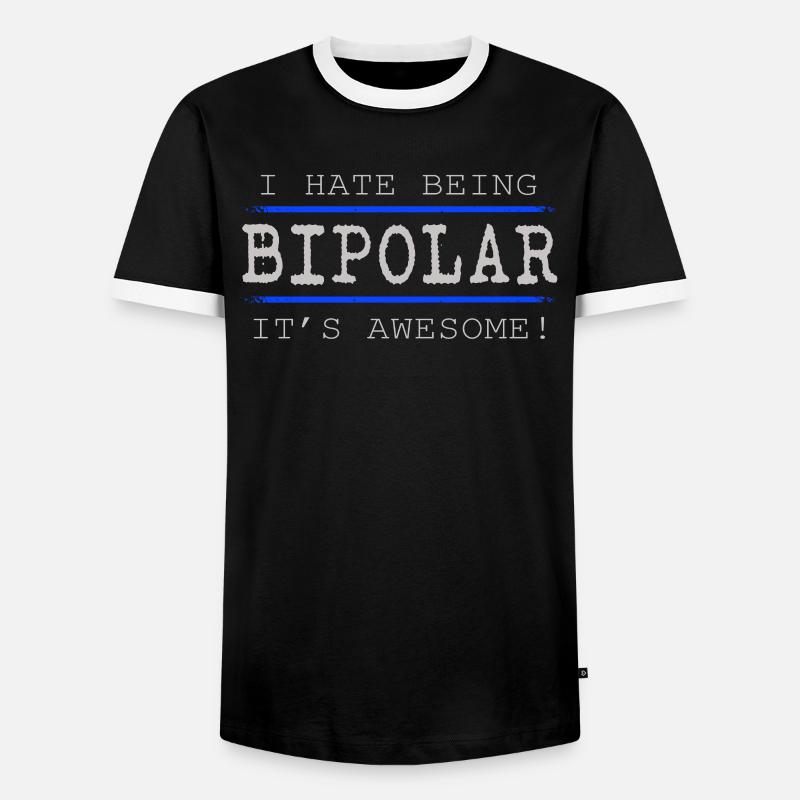 Bipolar - Männer Kontrast-T-Shirt - Schwarz/Weiß