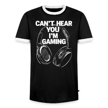 Gaming - Cadeau pour joueur - eSport - T-shirt contrasté Homme - noir/blanc - Devant - AI Model Female 172 light (172cm) & AI Model Male 178 light (178cm)