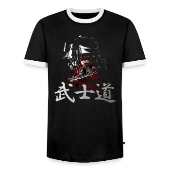 Japanisches Symbol Kanji für Bushido - Männer Kontrast-T-Shirt - Schwarz/Weiß - Vorne - AI Model Female 172 light (172cm) & AI Model Male 178 light (178cm)