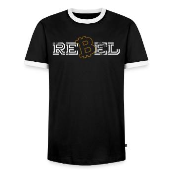Rebel Bitcoin Cryptocurrency HODLer Crypto BTC Tra - T-shirt contrasté Homme - noir/blanc - Devant - AI Model Female 172 light (172cm) & AI Model Male 178 light (178cm)