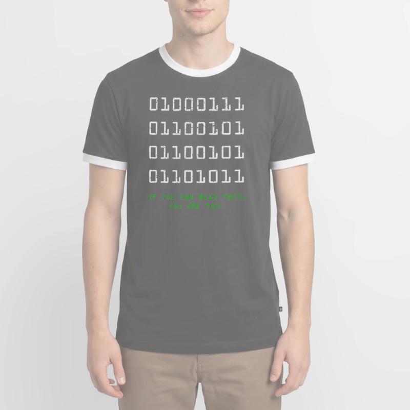 Geek Computer Nerd Binärcode IT Lustiger Programmierer Männer Kontrast-T-Shirt