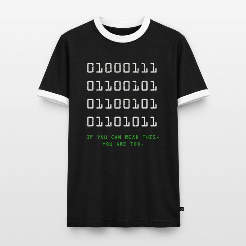 Geek Computer Nerd Binärcode IT Lustiger Programmierer Männer Kontrast-T-Shirt