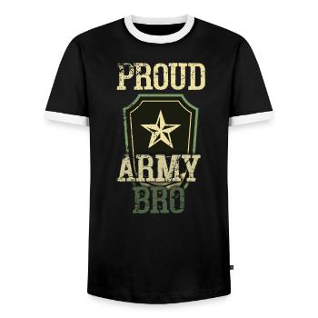 Fier soldat de l’armée Frère USA American Military F - T-shirt contrasté Homme - noir/blanc - Devant - AI Model Female 172 light (172cm) & AI Model Male 178 light (178cm)